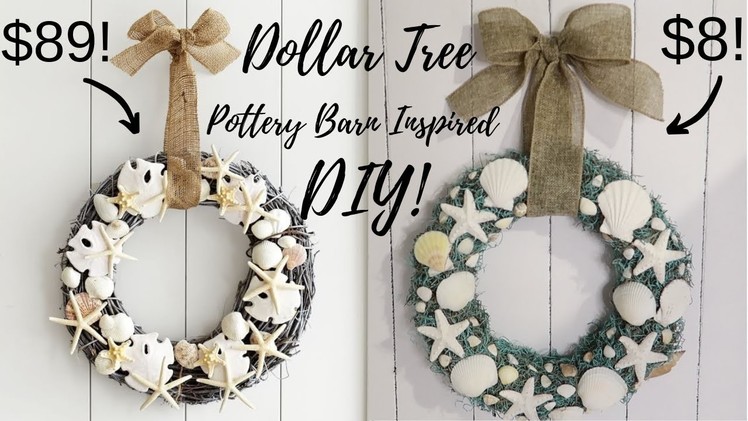 LOOK FOR LESS CHALLENGE | Yami & Casey | DOLLAR TREE DIY POTTERY BARN INSPIRED WREATH