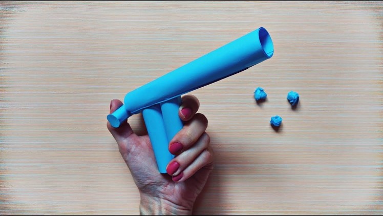 Paper gun that shoots paper balls | Paper games for kids | Kids crafts