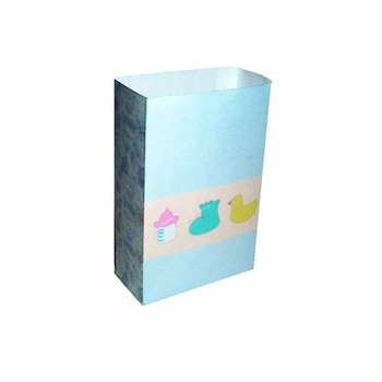 Pastel Blue Baby Gift Bag Template Paper Craft PDF Download