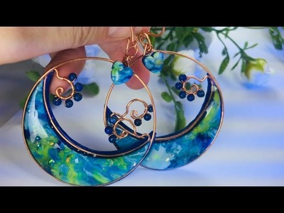 Polymer clay  Earrings with Amazing Faux Opal Stone. Part 2