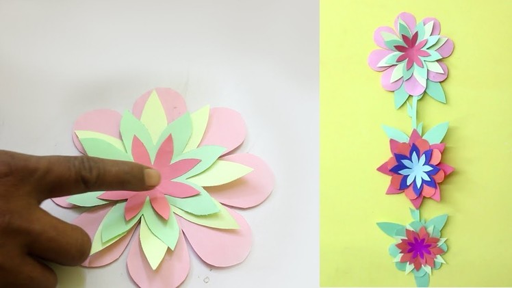 Wall Hanging Flower Craft Idea - Paper Craft For Home Decor | Wall Hanging Craft Idea Easy