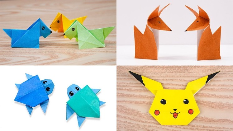04 Easy origami Cute animal - Dogs.Foxes.Turtles.Pikachu