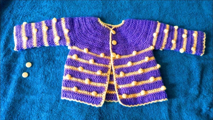Crochet baby Sweater Bubble design Radhey Radhey.