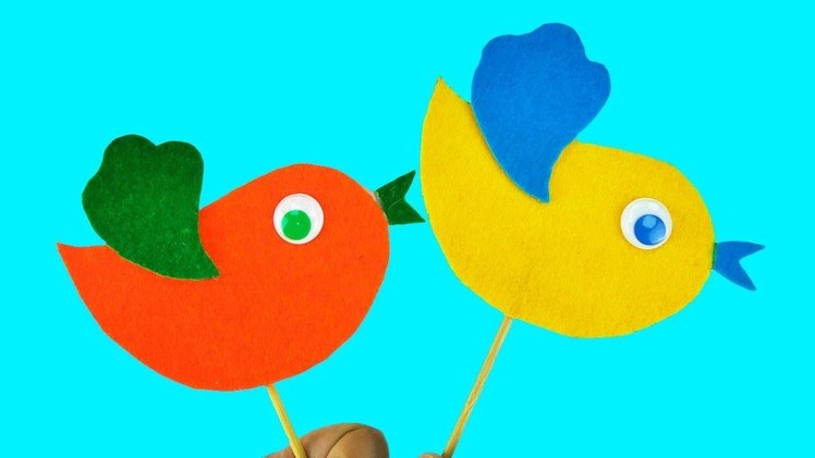 DIY Colorful Birds with felt Super Simple Skills For Kids