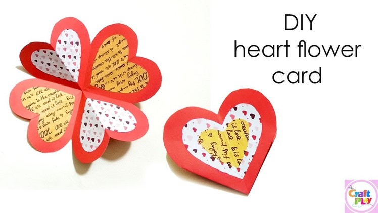 DIY Handmade card.Tutorial For Scrapbook.Valentine's day gift idea.DIY Heart Flower Card