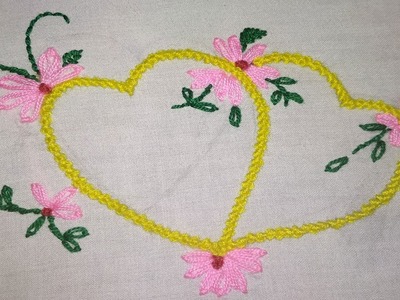 Hand Embroidery : Love Design Bead stitch : Moti Tanka Embroidery