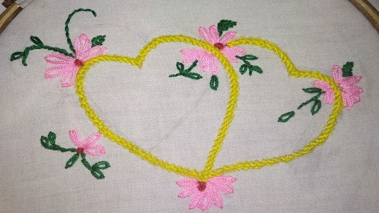 Hand Embroidery : Love Design Bead stitch : Moti Tanka Embroidery