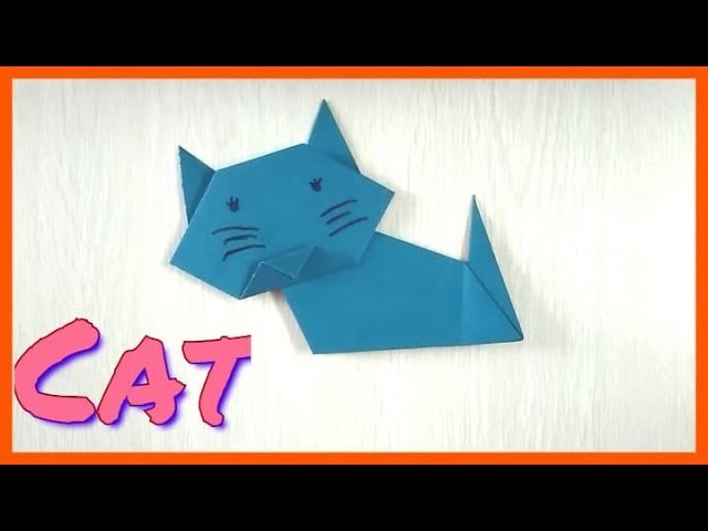 How to make Paper origami crafts cat for kids it's easy to make with paper