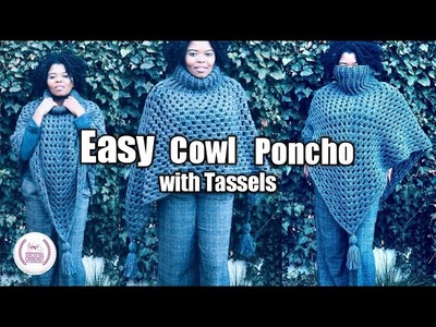 LEFT HAND | Easter and Every Day Poncho | Crochet Cowl and Tassel Poncho ???? handsthatrockcrochet