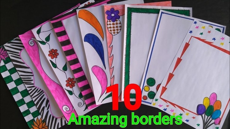 10 beautiful borders for projects handmade|simple border designs on paper|assignment front page bord