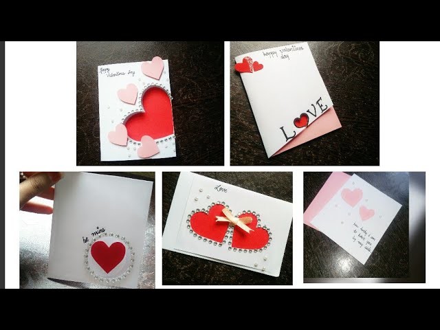 5 cards for valentine's day.handmade card for valentine's day.valentine's day card.handmade card