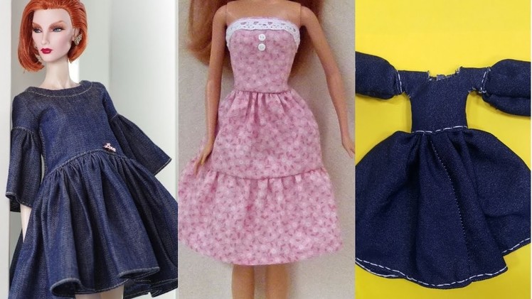 Awesome Glamorous party gown for Barbie,DIY Fast and easy Barbie dress&part 2