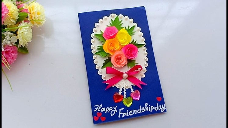Beautiful Handmade friendship day card.friendship day card idea.