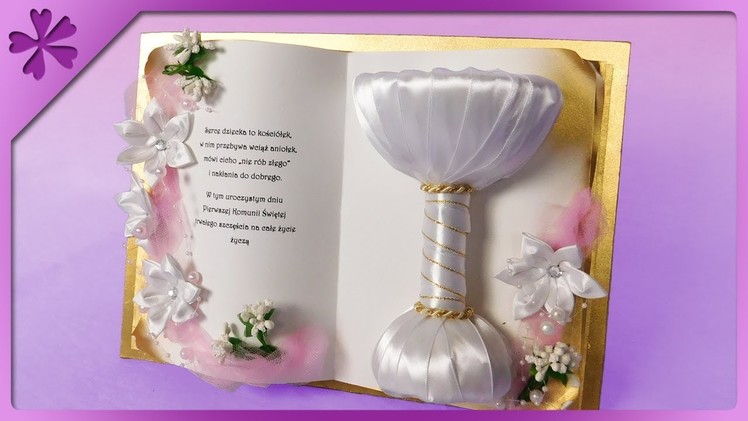 DIY Commemorative book with chalice, gift for First Communion (ENG Subtitles) - Speed up #594