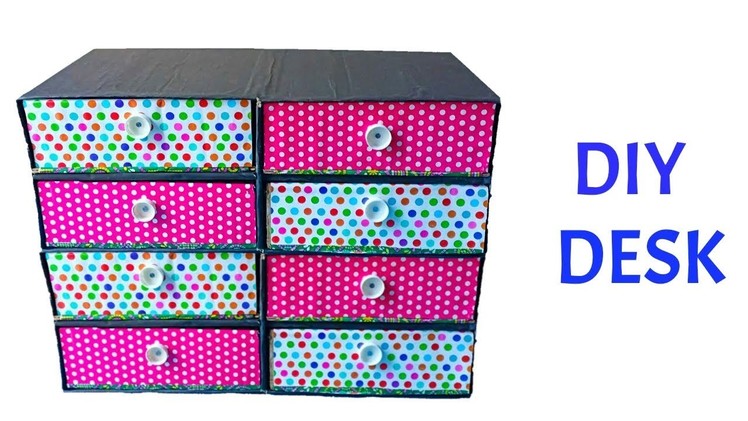 DIY Desk Organizer ! Drawers ! Best Out Of Waste ! How to make a desk With Cardboard boxes