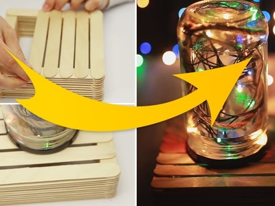 DIY Night Lamp Crafting idea from Popsicle Sticks 3