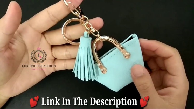 Fashionable Cute Mini PU leather Handbag Keychain By Handmade