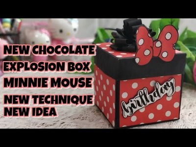 How to make chocolate explosion box at home. diy gifts for birthday ideas.Minnie mouse explosion box