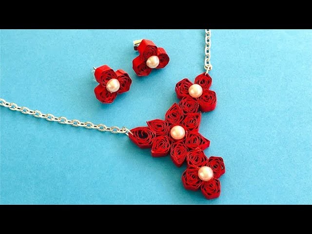 How To Make Quilling Necklace At Home | Quilling Necklace Tutorial | Quilling Jewellery