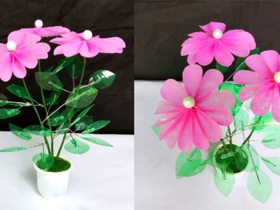 How to Make Shopping Bag Flowers. Diy Shopping Bag Flower for Room Decor