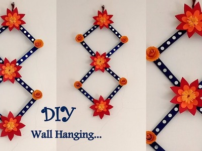 Pop stick Wall decor idea | Easy Wall hanging. | DIY Wall Hanging. !!