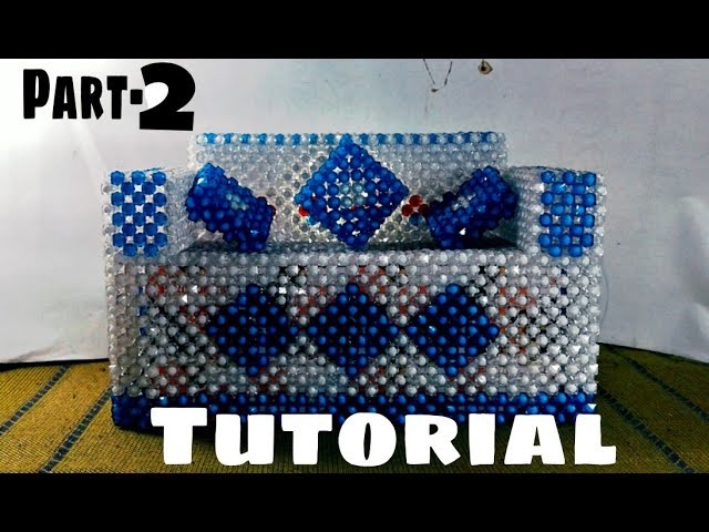 TUTORIAL:পুতির সোফা টিস্যু বক্স বানানো.(part=2). Make beaded sofa tissue box
