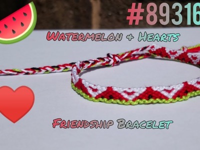 Watermelon and Hearts Friendship Bracelet Tutorial [#89316]