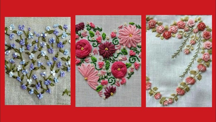 30 hand embroidery heart designs & mix idea,s