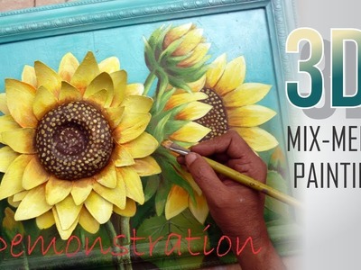 3D MIX-MEDIA PAINTING  II  SUNFLOWER