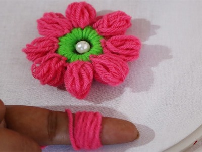 Amazing Flower Woolen Finger Tricks Very Easy | Hand Embroidery Trick | Woolen Thread Finger Hacks