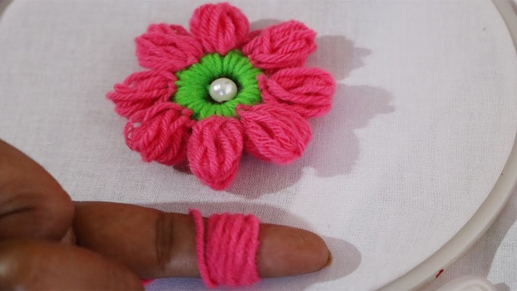 Amazing Flower Woolen Finger Tricks Very Easy | Hand Embroidery Trick | Woolen Thread Finger Hacks