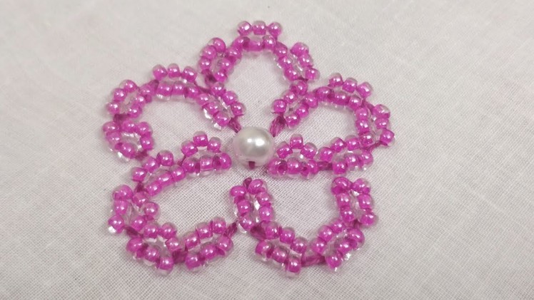 Beaded Chain Stitch Flower (Hand Embroidery Work)