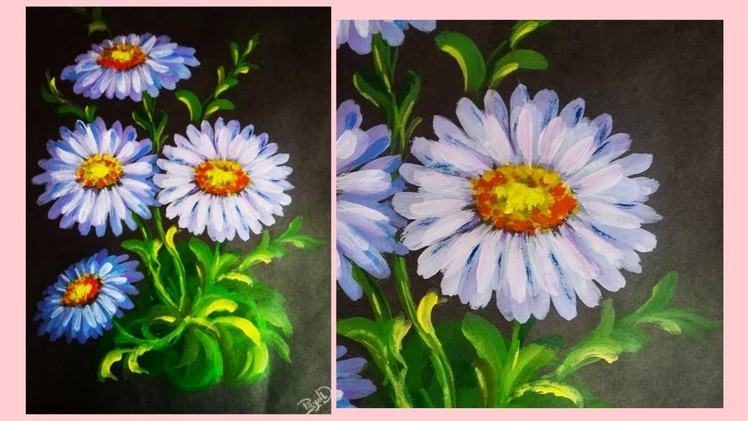 Beautiful Flower Painting | Acrylic Painting | Easy painting tutorials for beginners