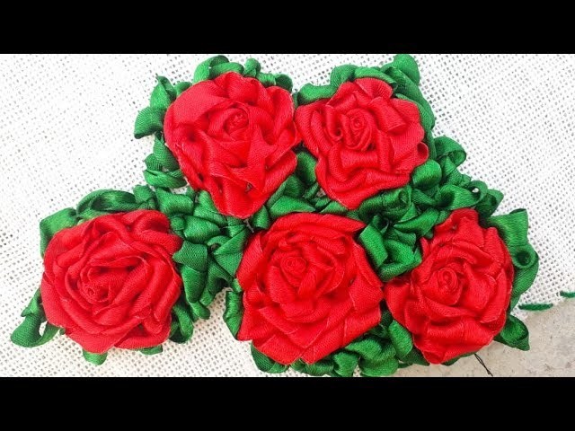 Bhorat ason design-table mat ribbon rose design-hand embroidered