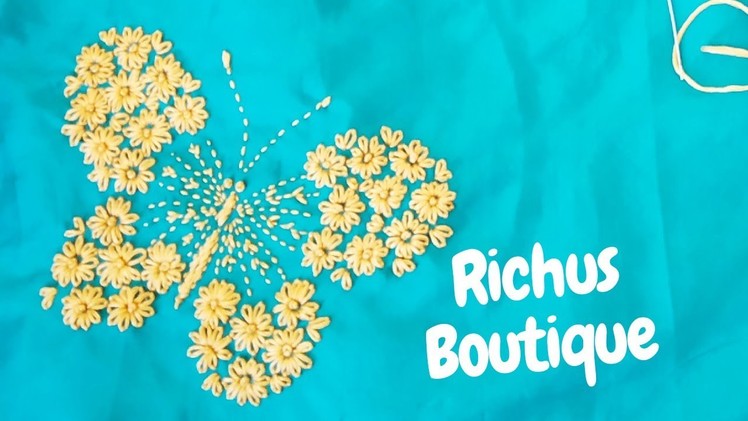 Butterfly design | chudi design | hand embroidery | Richus Boutique | Latest Trend