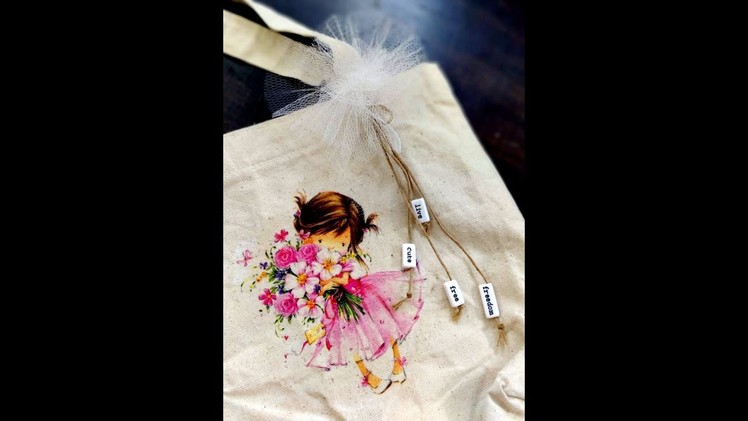 Decoupage on Tote Bag using brand zero products