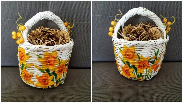 DIY: Decoupage With Napkins - Home Tutorial - How To Renew Your Old Willow Baskets