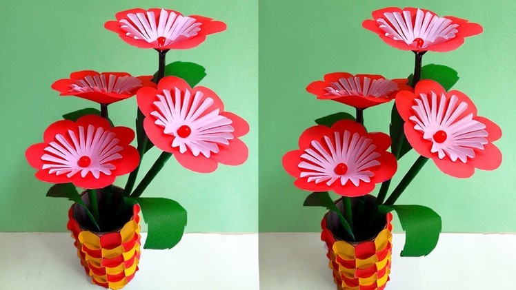 DIY:  Paper Flowers Handmade Crafts - Very Easy Paper Flower Decoration at Home