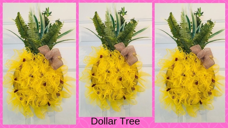 Dollar Tree PINEAPPLE Wreath DIY