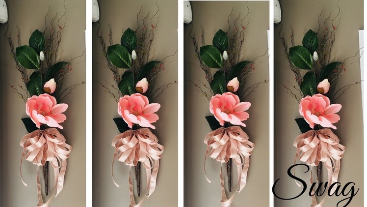 Easy DIY Floral Wall Swag Decoration Wreath