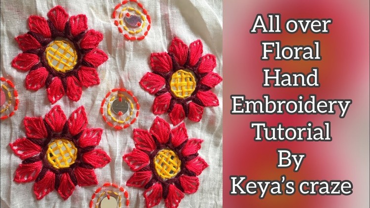 Hand embroidery 2019 |All over hand embroidery design for Dupatta. Saree. Kameez