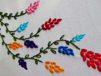 Hand Embroidery: Bullion Lazy Stitch (Neckline Embroidery)