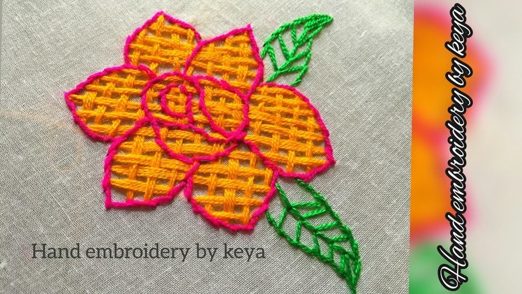 Hand Embroidery by keya | Fantasy flower.woven stitch. Stem stitch. hater kaj