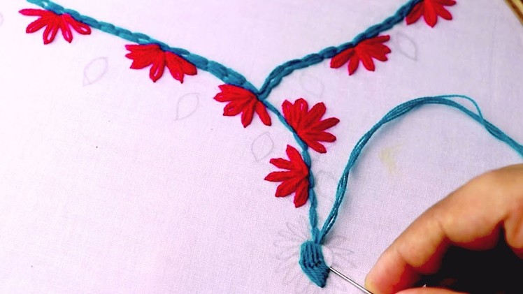 Hand Embroidery Designs for Neck | Beautiful Neck Embroidery Design | Easy Hand Embroidery