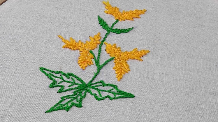 Hand embroidery flower stitch for bed cover