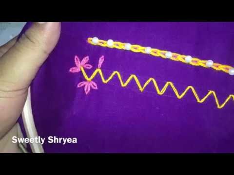 Hand embroidery for beginners ||part-5|| Borderline Design || Easy hand embroidery |