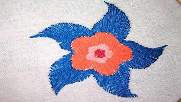 Hand embroidery | modern flower hand embroidery | Flower stitch | easy flower embroidery for dress