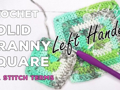 LEFT HANDED How to crochet a Solid Granny Square | easy crochet square for beginners