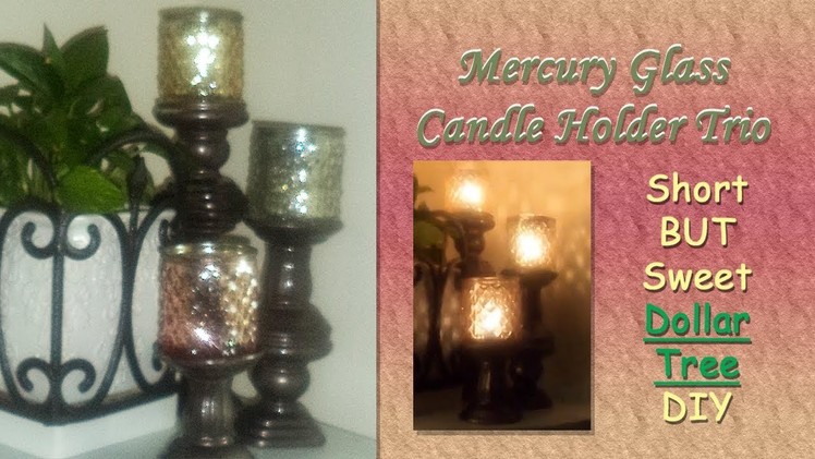 Mercury Glass Trio Multi-Level Candle Holder Set Dollar Tree DIY