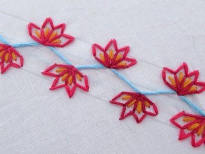 Modified hand embroidery border line